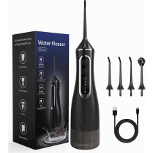 Hydropulseur buccal sans fil 320 ml, 4 modes, 5 embouts, étanche IPX7, rechargeable par USB, pour appareils orthodontiques et gencives sensi