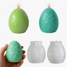 Lot de 2 moules en silicone pour œufs de Pâques, pour la cire et la résine, moules décoratifs pour le printemps et la fabrication de bougies