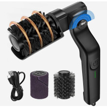 Escova elétrica para grelha, escova de limpeza para churrasqueira sem fio com cabeça giratória de 180, bateria de 2600mAh, cabeça da escov