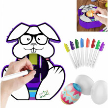 Machine motorisée pour décorer les œufs de Pâques avec 8 marqueurs et 3 œufs, roulette pour décorer les œufs, idéale pour la fête des enfant