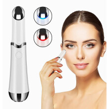 Appareil de massage oculaire chauffant 42 C, masseur oculaire électrique avec vibration et lumière LED, pour les cernes et les poches, soi