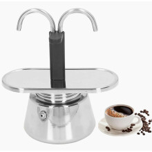 Cafetière italienne en acier inoxydable, 2 tasses, facile à utiliser, préparation rapide du café, 120 ml, idéale pour la maison et l'extérie
