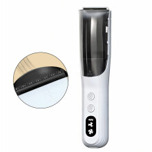 Tondeuse à cheveux pour bébé avec fonction aspirateur, ultra silencieuse, chargement rapide USB-C, étanche et sûre, bleue