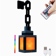 Lampe de nuit Pixel Lantern, lampe murale et de table portable avec éclairage d'ambiance LED 16 couleurs pour chambre, salle de jeux et