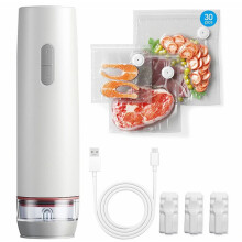 Machine à emballer sous vide portable sans fil avec 30 sacs sous vide réutilisables, conserve les aliments frais jusqu'à 6 fois plus longtem
