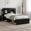 VidaXL vidaXL Bed Frame with Storage Black 90 x 190 cm Engineered Wood 1
