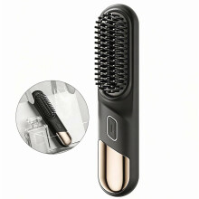 Peigne de coiffage pour cheveux courts, dents résistantes à la chaleur, 4 réglages de température de 140 C à 220 C, brosse lissante et b
