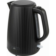 Bouilloire électrique 1,7 L, 2 200 W, ébullition rapide, filtre anticalcaire amovible, arrêt automatique, noire