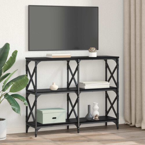 VidaXL vidaXL Console Table Black Oak 100 x 28 x 80.5 cm Engineered Wood 2