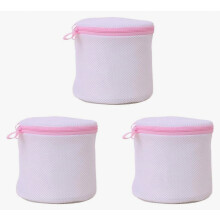 Lot de 3 sacs à linge pour lingerie, 15 x 17 cm, lavables en machine, en filet avec fermeture éclair, rose