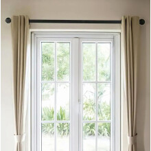 Tringle à rideaux industrielle, noire, réglable de 122 à 213 cm, durable et robuste, facile à installer, convient pour l'atelier et la salle