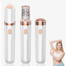 Épilateur visage 2 en 1 pour femmes, indolore, rechargeable par USB, lumière LED, pour le visage et le corps, mini appareil portable