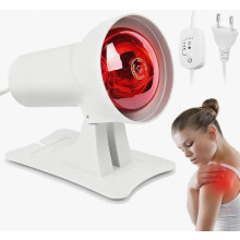 Lampe chauffante infrarouge portable avec minuterie, lumière LED rouge, rechargeable, chaleur réglable, boîtier en aluminium, pour la maison