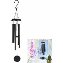 Carillon éolien d'extérieur, 80 cm, 5 tubes métalliques, mélodie agréable, carillon décoratif à suspendre pour la décoration du jardin et de