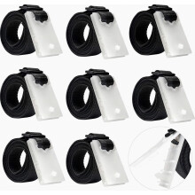 Ensemble de 8 sangles et clips pour couverture de piscine, pièces de rechange pour système d'enrouleur, bandes coupées à la longueur souhait