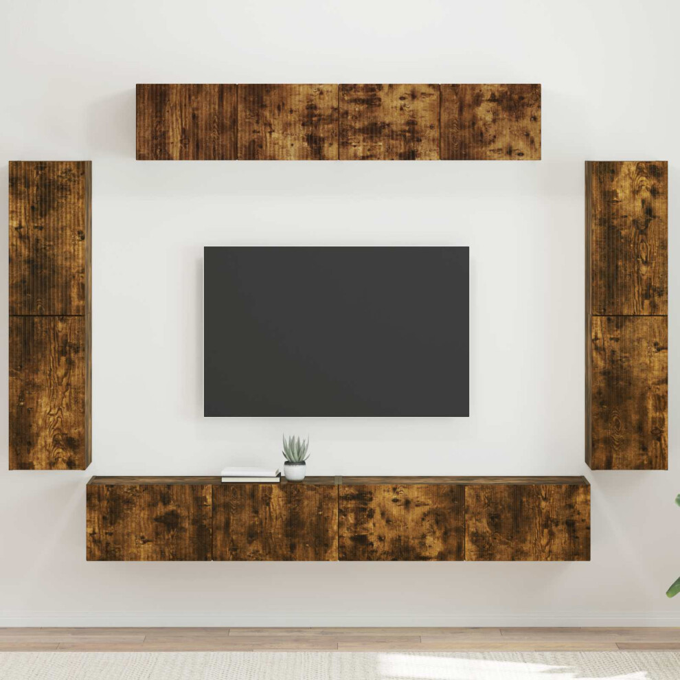Vidaxl Tv Cabinet 8 Pcs Smoked Oak