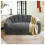 Gray Shiny Silver Lazy Couch - 2 Seater 1