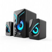 PC-Lautsprecher mit Subwoofer, 11 W 2.0 Stereo-Computerlautsprecher mit RGB-Beleuchtung, 3,5-mm-AUX-Anschluss und USB-Stromversorgung