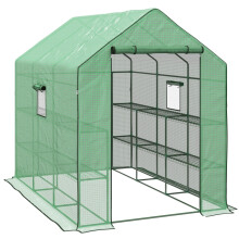 3-Tier Walk-in Greenhouse 140x213x190cm