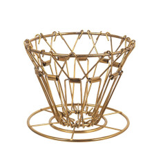 Koffiefilter RVS Kegel Giet over Koffie Druppelaar Standhouder Opvouwbare Draagbare Koffiefilter Goud