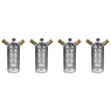 4X Bouteille D'Huile de Sauce Double Couche 2 en 1 Bouteille en Verre de Vinaigre Assaisonnement de Condiments Bouteilles de Stockage de Cuisine