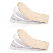 Adjustable Height Increase Insoles, 3-Layer Gel Heel Lifts Shoe Inserts for Leg Length Discrepancy, Achilles Tendonitis