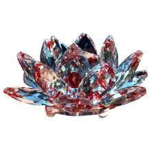 B Figurine de Fleur de Lotus en Cristal, DéCoration de Mariage pour la Saint-Valentin, Collection Artisanale en Verre, Ornements de Table, Cadeau