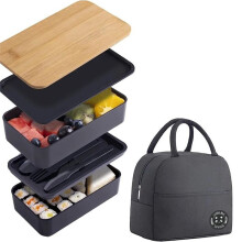 Boîte à Lunch Empilable avec Sac D'Isolation Thermique Boîte à Lunch pour Micro-Ondes Adaptée Aux Employés de Bureau et Aux Étudiants.