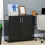 Two-Tier Locking Office Storage Cabinet - Black 2
