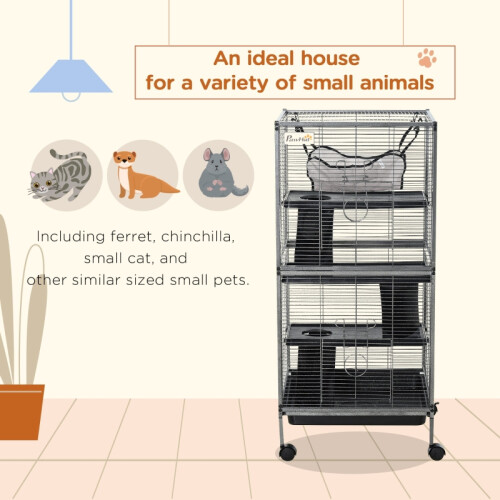 Small Animal Cage with Wheels & Hammock 2