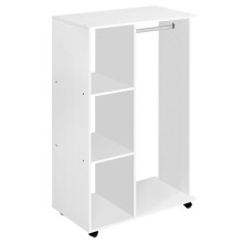 Mobile Wardrobe on Wheels, White