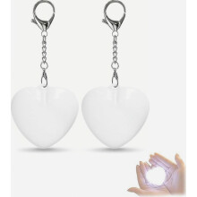 Set van 2 LED-handtaslampjes met sensor, hartvormige USB-oplaadbare zaklamp, sleutelhangercadeau voor vrouwen