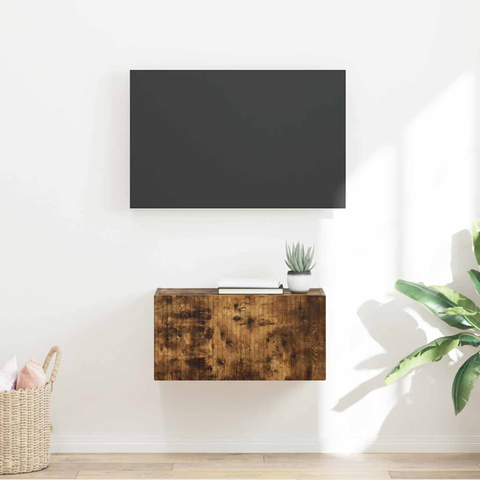 Vidaxl Tv Wall Cabinet Smoked Oak 60 X 31 X 29.5 Cm Engineered Wood