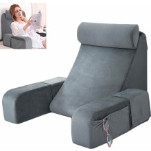 Backrest Reading Pillow for Adults, 48 cm, Gray, Ideal for Reading, Watching TV and Relaxing, 14 x 15.7 x 18.9 in
