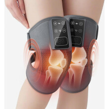 Cordless Electric Knee Massager with Heat and Vibration, Heated Knee Brace with 5 Intensity Levels for Pain Relief