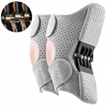 Set van 2 kniebraces met 3 koolstofstalen veren, orthopedische kniebeschermer voor senioren en sporters, ademende knie