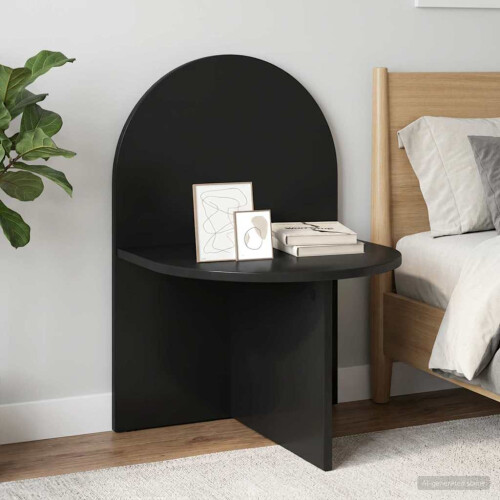 VidaXL vidaXL Bedside Table Black Oak 48 x 49 x 65 cm Engineered Wood