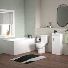Bathroom Suite 1400mm Round Bathtub With 400mm Freestanding Vanity and Toilet