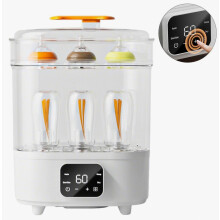 Electric Baby Bottle Sterilizer, 3 in 1 with Drying and Warming Function, 24 Hour Protection, Sterilizes and Dries Bottl