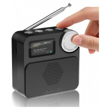 DAB and DAB Plus FM Radio with Bluetooth 5.0, Colour Display, Micro SD, Alarm, Timer, Rechargeable 12-Hour Battery