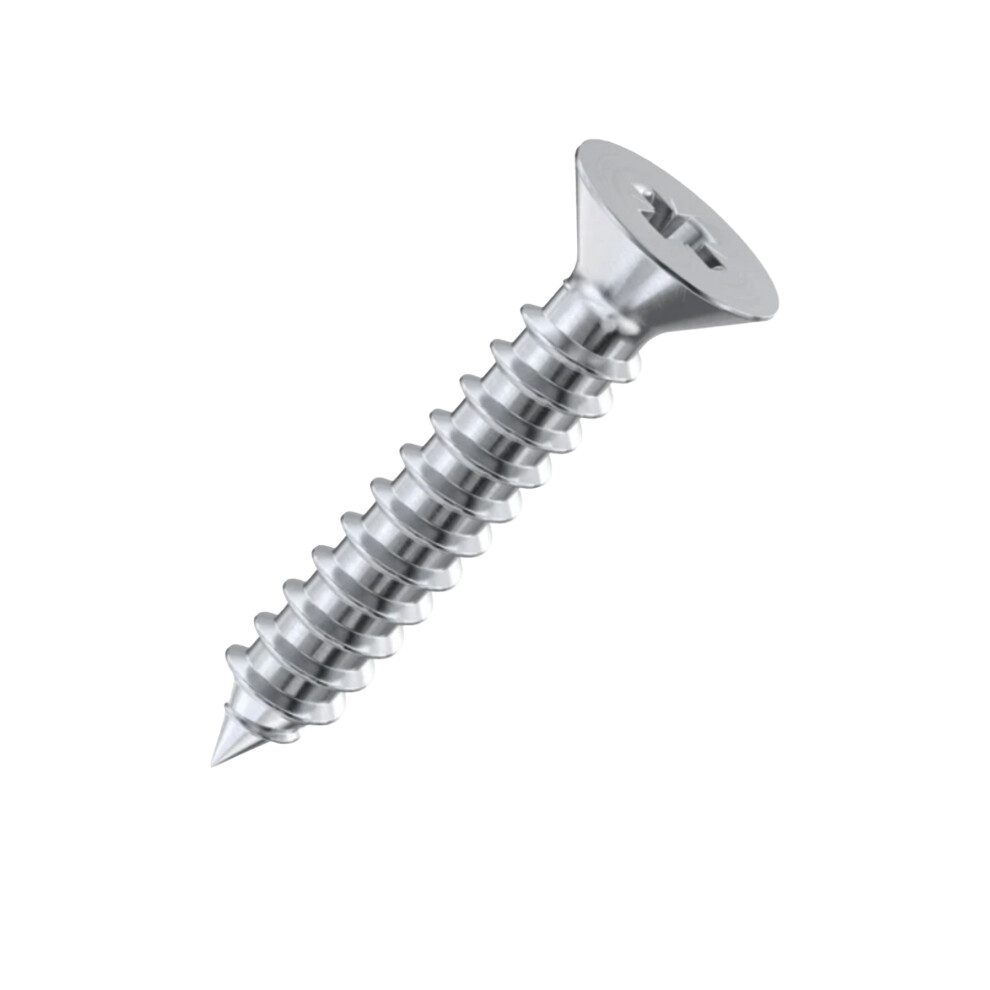 (1 X 4, Silver) Picardy Pozi Countersunk Zinc Plated Screw (Pack Of 200) 5059444080395