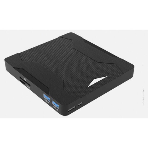 Masterizzatore esterno 5 in 1 CD/DVD, con interfaccia USB 3.0 e Type-C, sottile e dotato di lettore di schede SD/TF per PC e Mac. 2