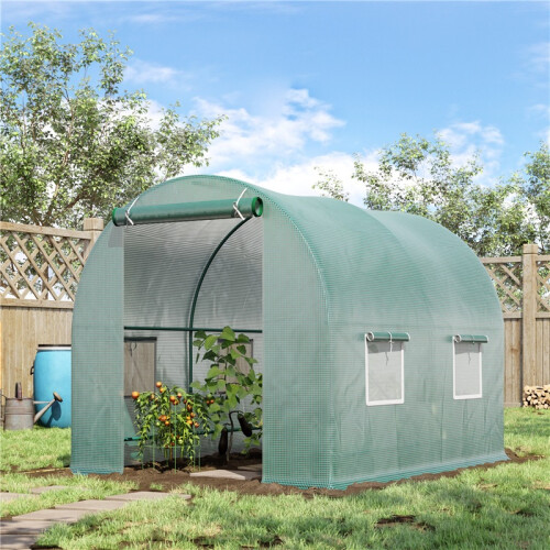 2.45x2m Polytunnel Greenhouse with Roll-Up Door 1