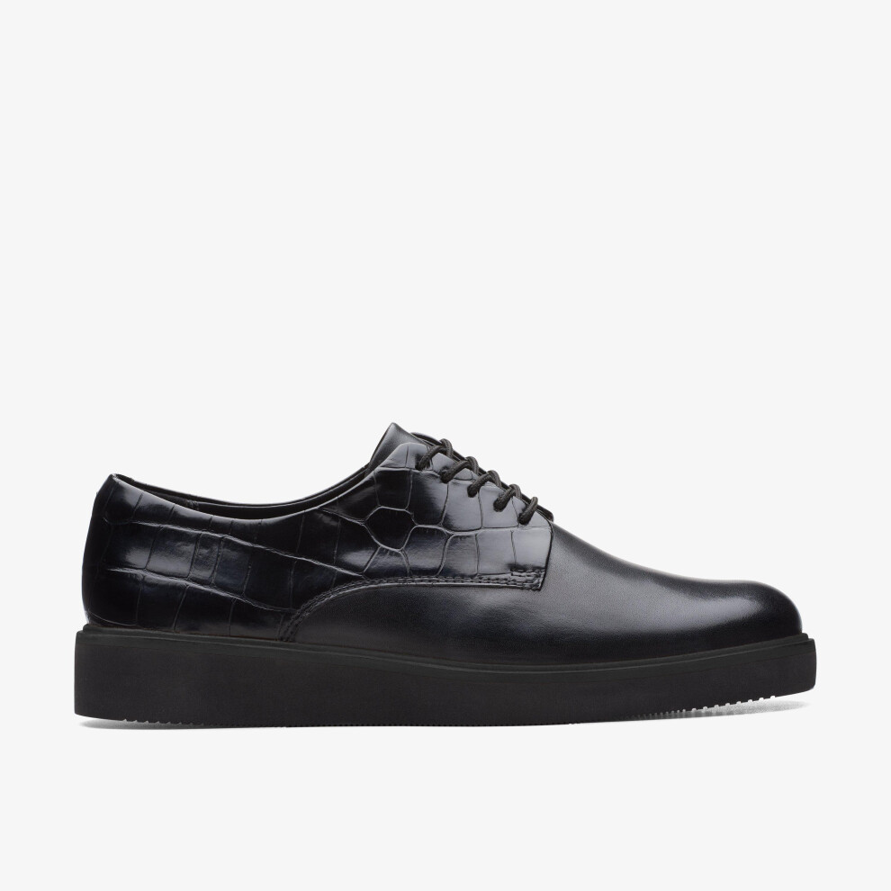 Clarks (Standard, 5.5 (Adults')) Glickly Derby2 Black Combi