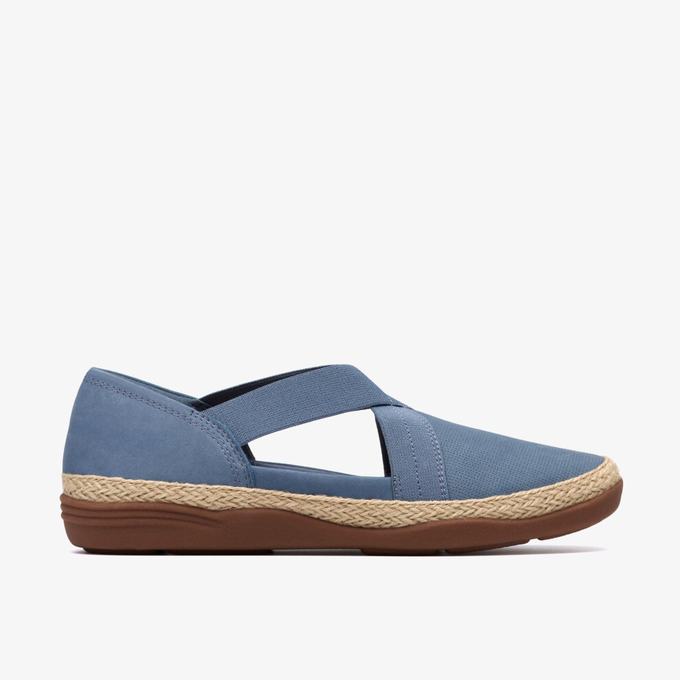 Clarks (Standard, 4 (Adults')) Elaina Dusk Denim Blue Nbk
