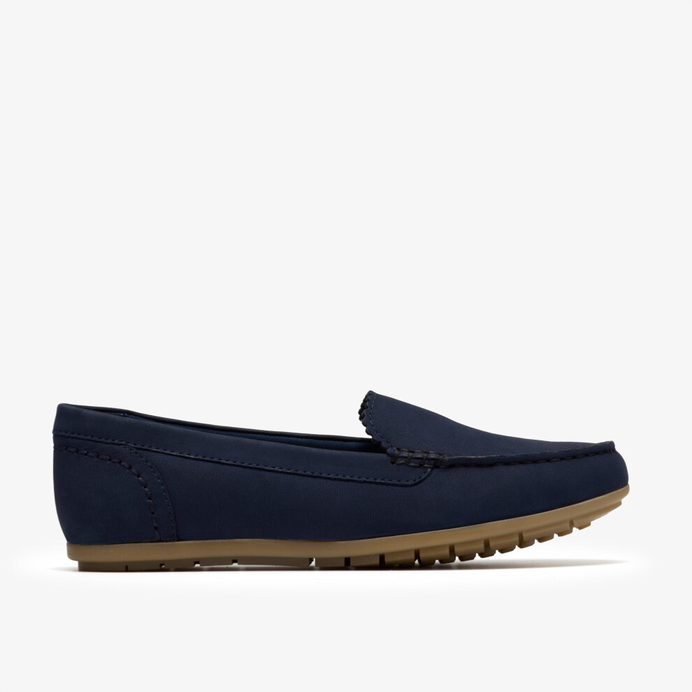 Clarks (Standard, 4.5 (Adults')) Elliotte Step Navy Nubuck