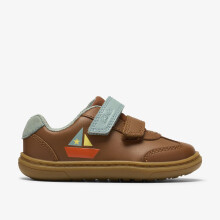 (Wide, 4 (Children's)) Flash Coast T Tan Leather