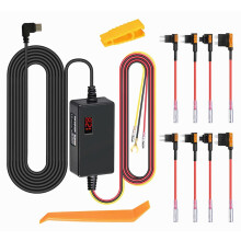 Kit di cablaggio per dash cam da 12V a 5V con kit fusibili, protezione da bassa tensione, cavo con doppio fusibile per installazione DVR per
