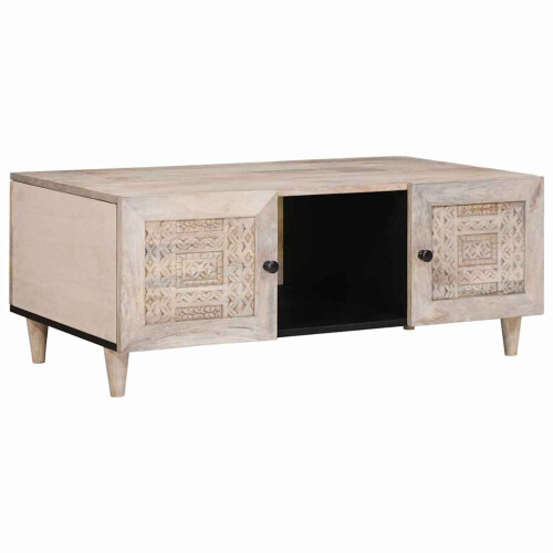 VidaXL vidaXL Coffee Table Bleached White 100 x 54 x 40 cm Solid Mango Wood