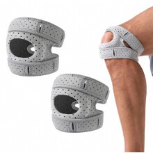 Ginocchiera regolabile, confezione da 2, ortesi traspirante con cuscinetto in silicone, fascia sportiva per ginocchio per allenamento e vest